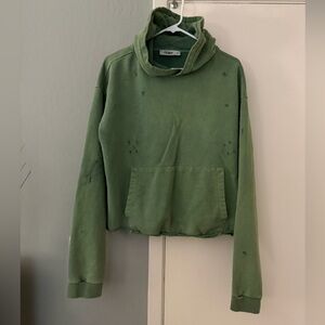Zara × Two jeys Sage Green Knit Hoodie